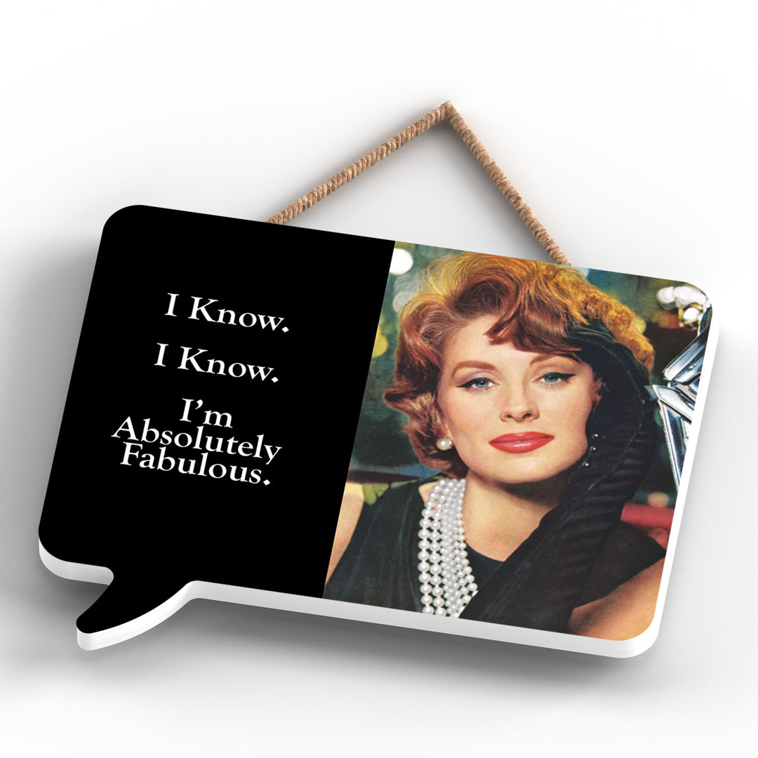 Pinup Im Absolutely Fabulous - Rectangle Print on MDF