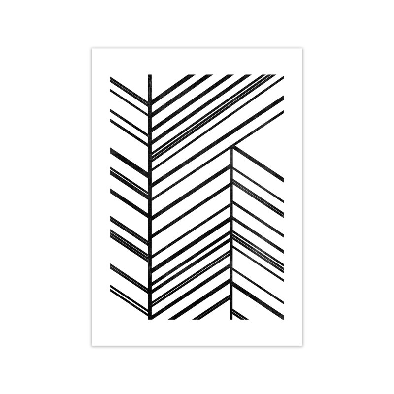 Black White Rough Line - Print, No Frame, 42cm H x 30cm W x 1cm D