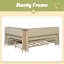Lit de jour double en bois avec tablettes de rangement et lit gigogne