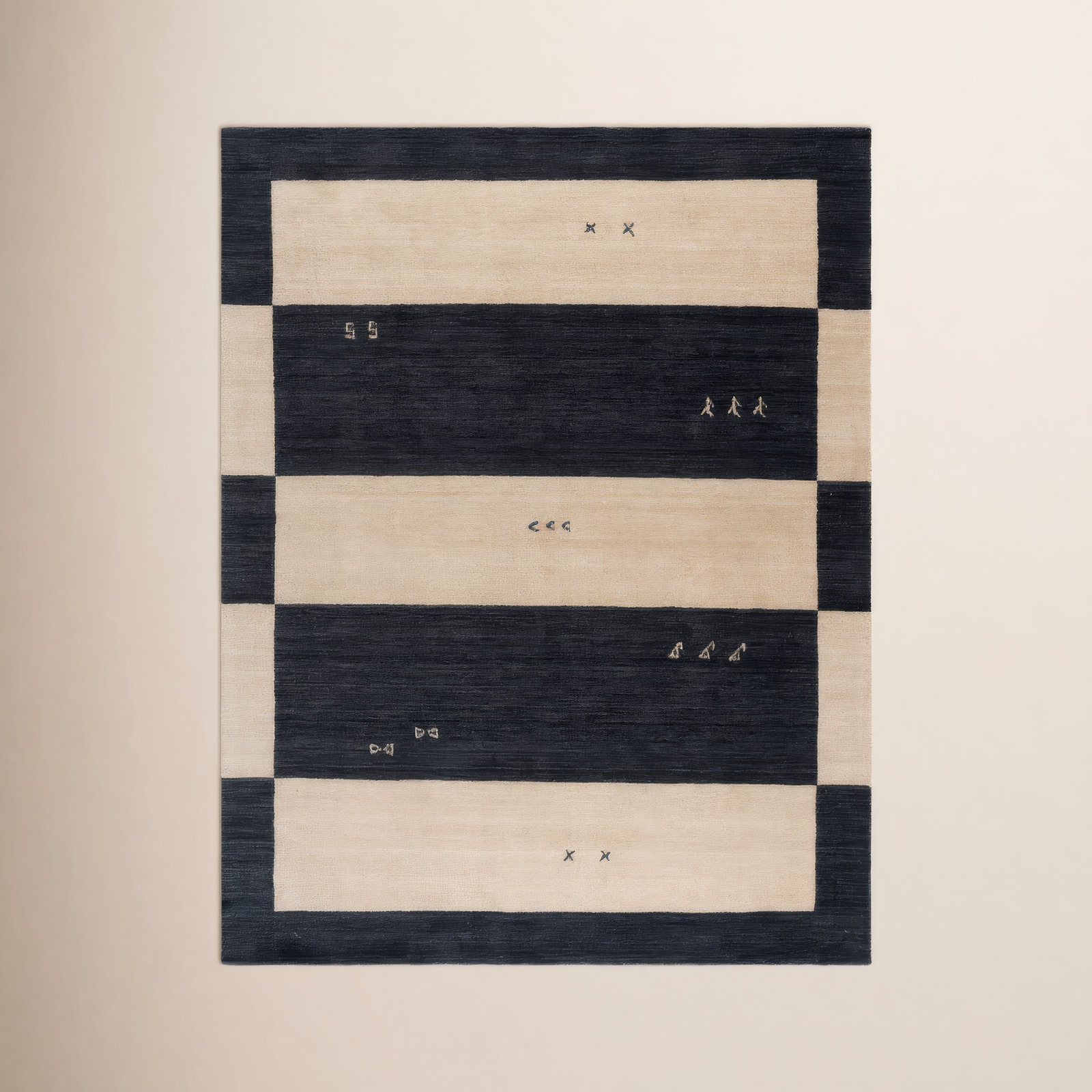 Santiago Handmade Wool Cream Rug, Rectangle 8' x 10'