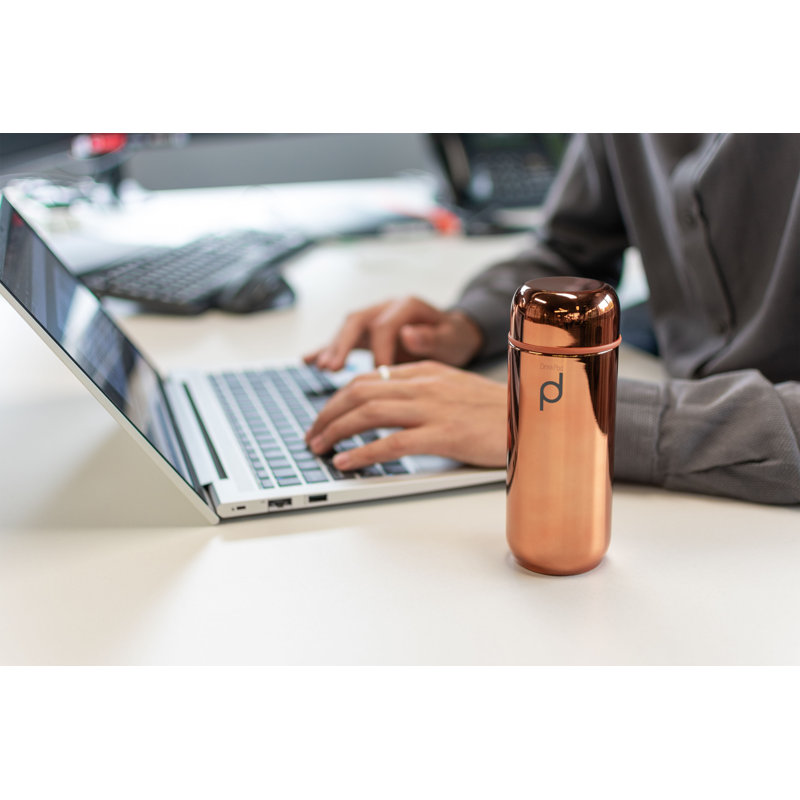 Grunwerg Drink Pod 200ml Vacuum Insulated Stainless Steel Travel Mug, Copper