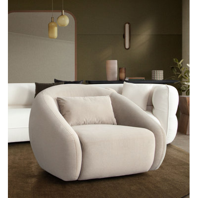 Chaise d'appoint pivotante en faux alpaga Lena