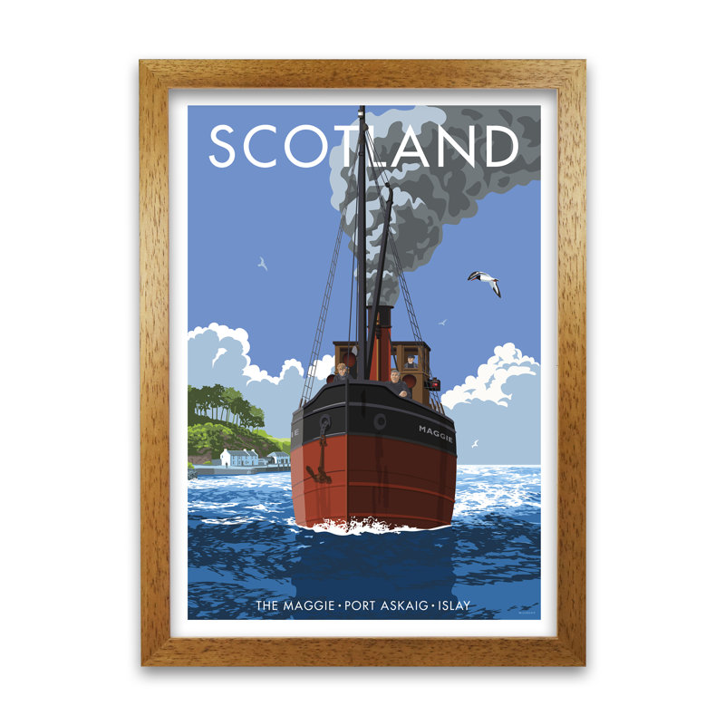 Scotland The Maggie by Stephen Millership - Print, Oak, 59.4 cm H x 42 cm W x 5 cm D