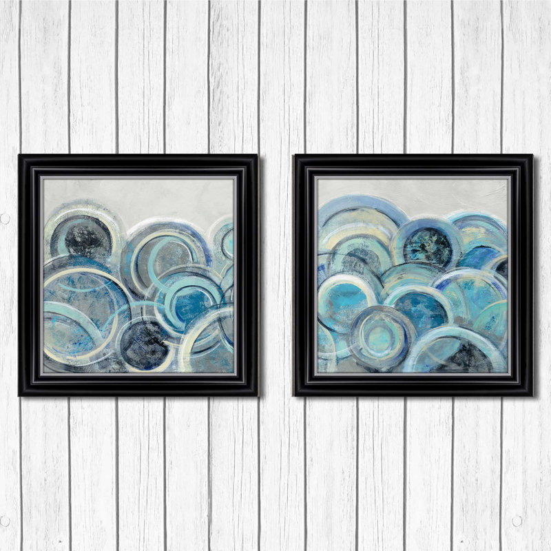 « Variation Blue Gray II » par Silvia Vassileva, ensemble de 2 reproductions d’art encadrées sur papier