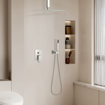 2-Function High-Pressure Rainfall Shower System, Tub Faucet Set