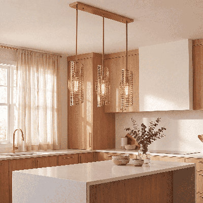 Nygaard 3-Light Linear Chandelier in Brass
