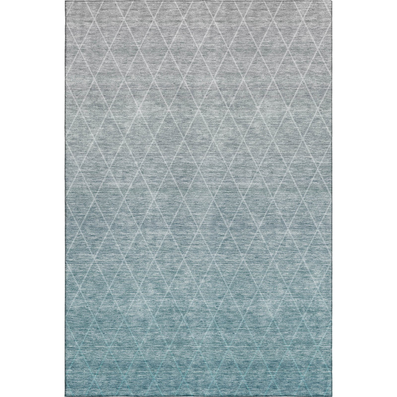 Tapis géométrique de qualité supérieure lavable à la machine Verrett AMF1175, Rectangle 5 pi x 7 pi 6 po