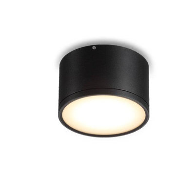 UltraBeam 12 Watt LED Round Black Surface mounted Ceiling Light - 900 Lumens