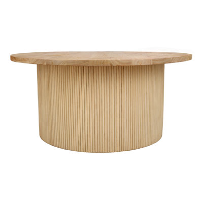 Kaelen Rattan Coffee Table W/ Wood Top