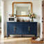 Buffet rétro bleu avec tablettes réglables pour un rangement polyvalent et une décoration intérieure élégante