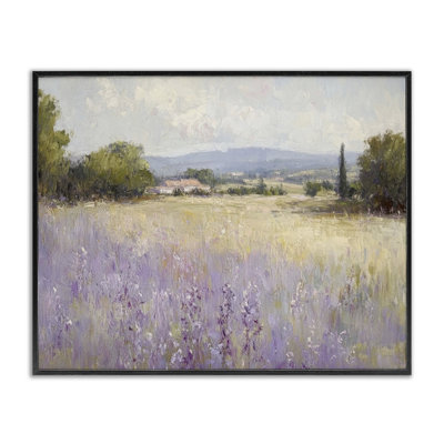 Lavender Farmland Meadow Framed Giclee, design by Petal Prints Design