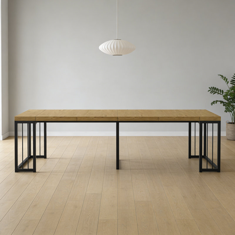 Table de salle à manger moderne extensible, pour 2 à 10 personnes, table de salle à manger en bois compacte, Chêne