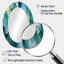 Teal Tessellations - Grand miroir mural ovale sur métal-1568209342