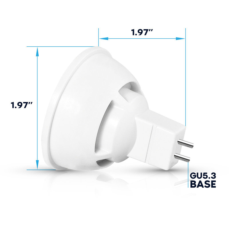 Ampoules DEL Luxrite MR16 à intensité variable, équivalent halogène 50W, blanc naturel 3500K, 6,5 watts, 500 lumens, ampoule DEL 120V GU5.3, calibre de luminaire fermé (paquet de 24)