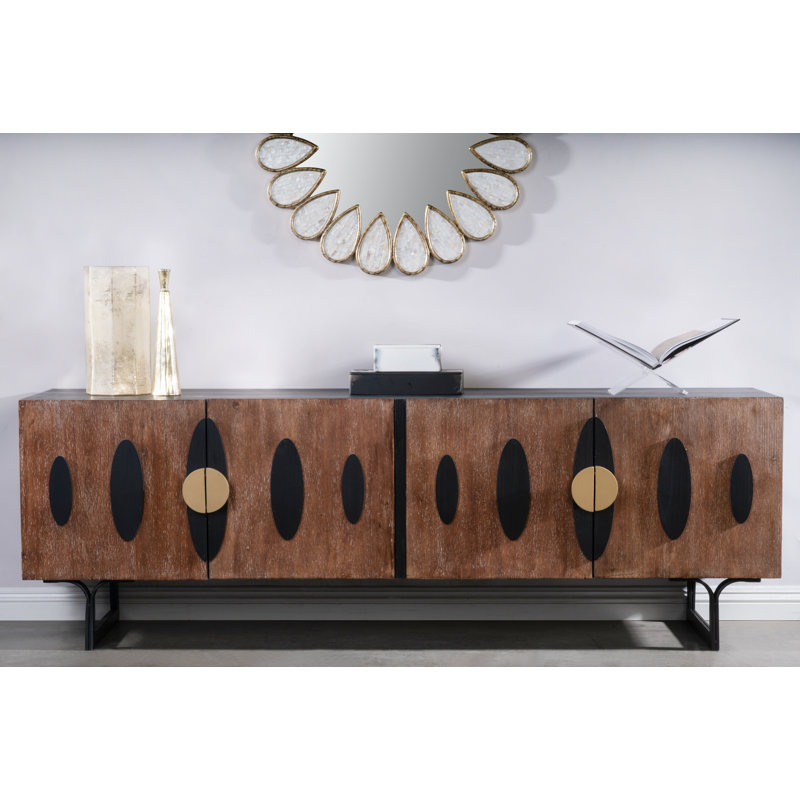 Buffet moderne de 80 po avec 4 portes Bosserman - Élégante console de rangement ou meuble multimédia