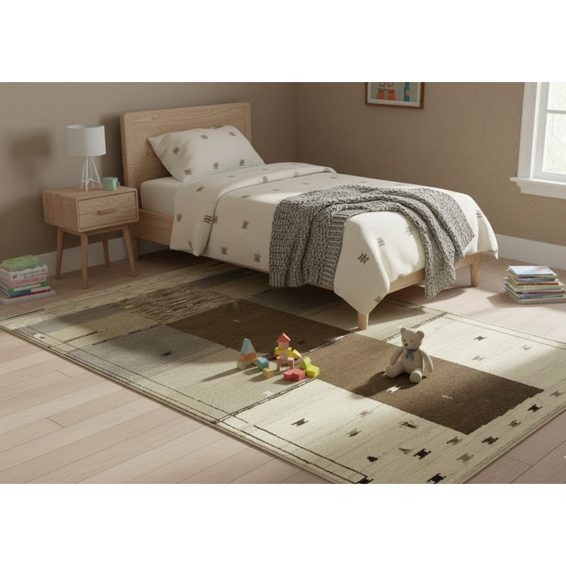 Wool Geometric Indoor Rug, Rectangle 5'6" x 7'8"