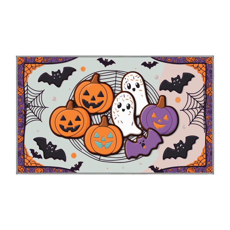 Tapis de vacances d'Halloween The Holiday Aisle®, Tapis de couloir 2 pi x 4 pi