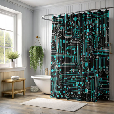 Digital Circuit - Rideau de douche Premium