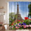 Paris Eiffel Tower Spring Morning France Shower Curtain with 12 Hooks