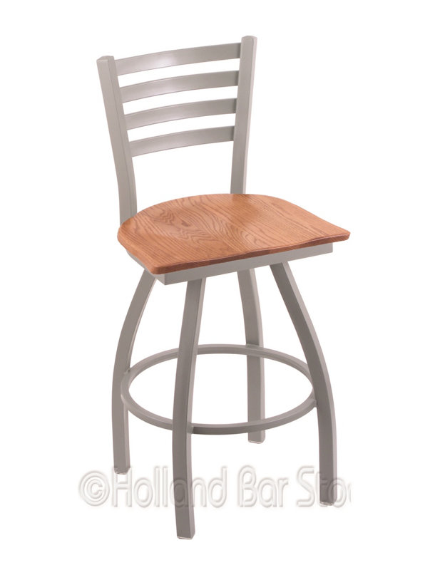 Tabouret de bar pivotant de 30" Evers, Chêne médium, Nickel anodisé, Très haut (assise de 36 po de hauteur)