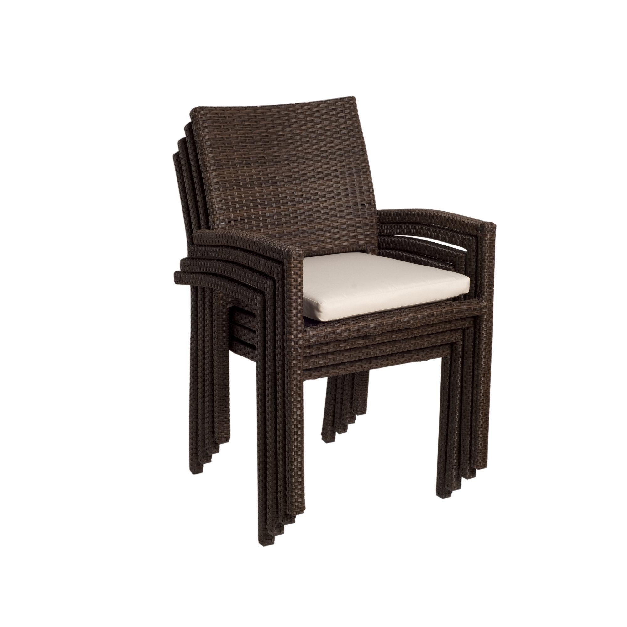 Alyisa 8-Person 79" Long Rectangular Patio Dining Set, Brown, Dark Eucalyptus