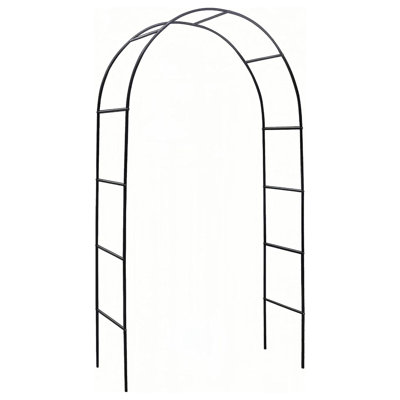 H 94 po x l 55 po arche de jardin, treillis arqué pour jardin extérieur, tonnelle en acier robuste pour plantes grimpantes, décoration de mariage, noir