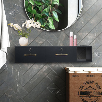 Mabrey Wall Mount Styling Station Barber Storage by The Twillery Co.