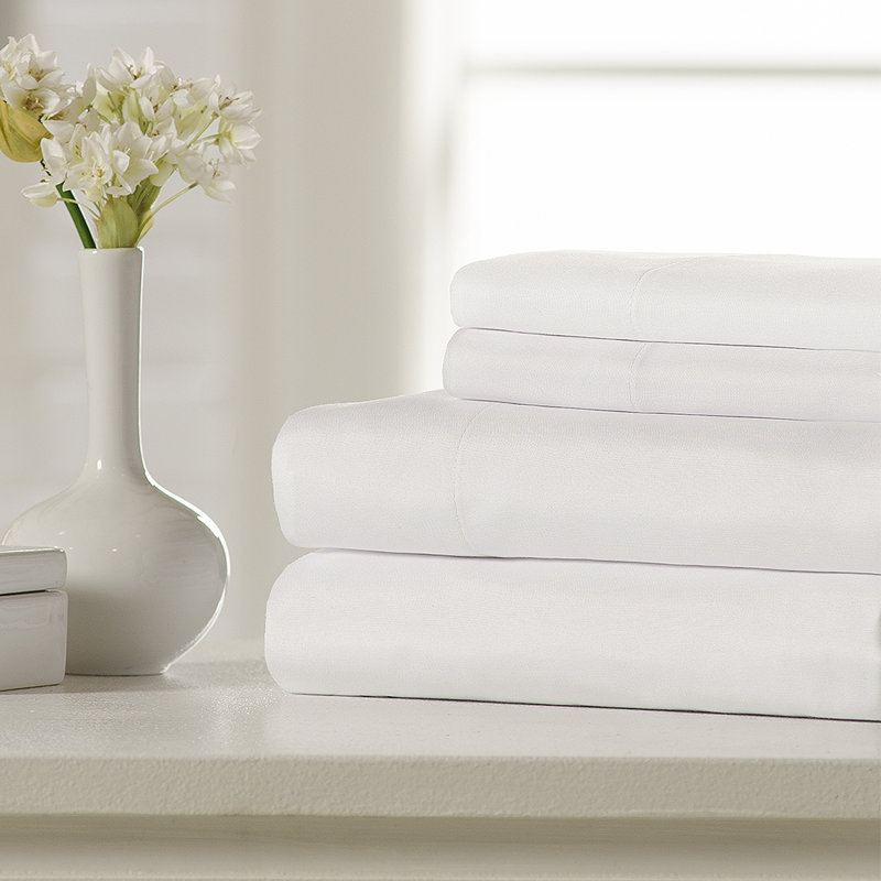 Queen Size Silver Solid Microfiber Sheet Set