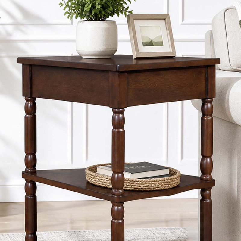 Petite table d'angle 33,8 po, Light Espresso