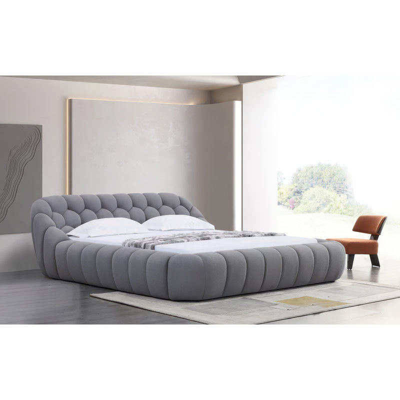 NOUVEAU lit à bulles B127, Grand lit, gris