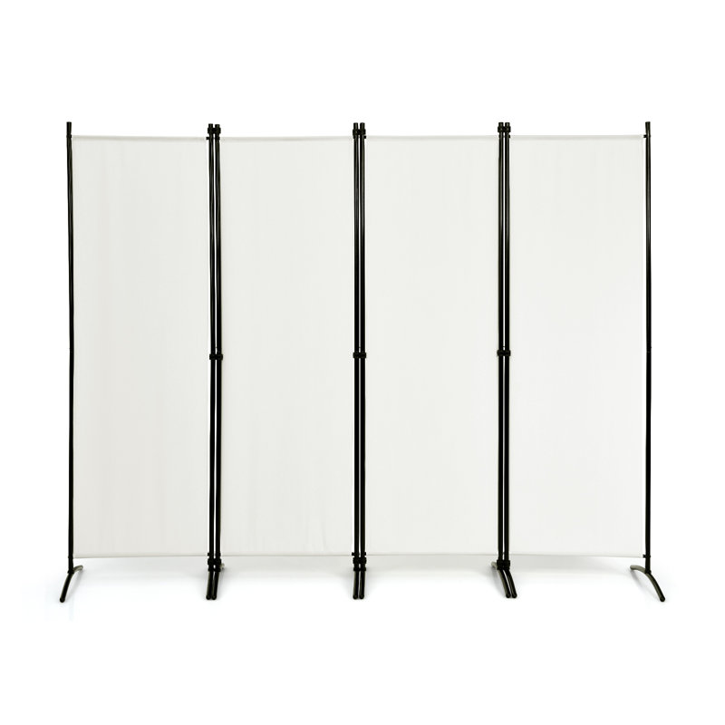 Nashe 220cm W x 173cm H 4 - Panel Folding Room Divider, White