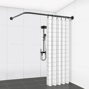 L Shaped Shower Curtain Rod, Adjustable Corner Shower Curtain Rod