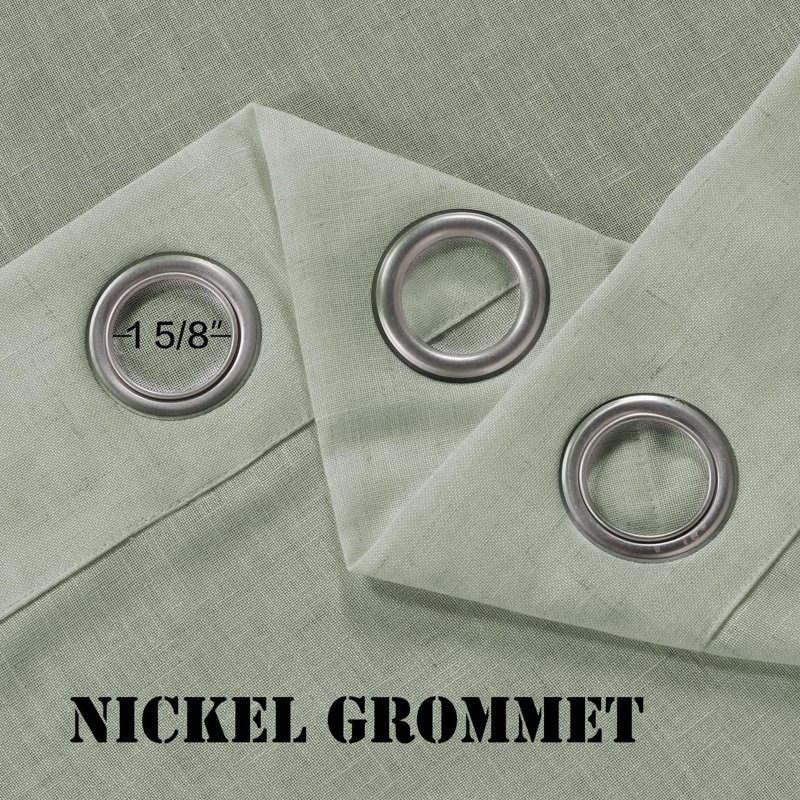 Linen Grommet Curtains for Living Room 2 Panel Drape Semi Sheer Neutral Country Rustic Farmhouse Boho Curtain Bedroom Muslin Look Light Filtering