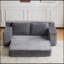Canapé-lit confortable à assise profonde, petit canapé en velours côtelé moderne pour le salon et la chambre à coucher, coussin réversible avec coussins, sans assemblage requis, gris foncé-76309257