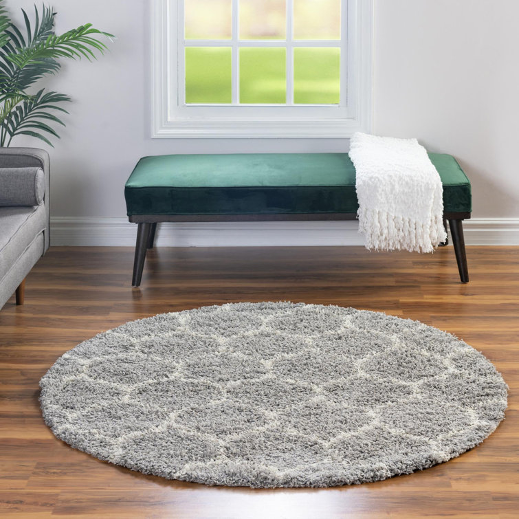 Tapis rouge à longs poils Ruby Trellis Red Barrel Studio®