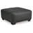 Burt Oversized Accent Ottoman, Dark Graphite Grey Polyester, 40 Inch