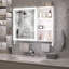 Armoires de salle de bain modernes de 32 po x 28 po, armoires à pharmacie avec miroirs et lumières DEL, casiers de salle de bain avec compartiments de rangement à plusieurs niveaux et porte-serviettes