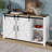 55.1-Inch Sideboard Buffet Cabinet With Storage & Power Outlet, Woodcabinet With Sliding Barn Door And Drawers-1195851787