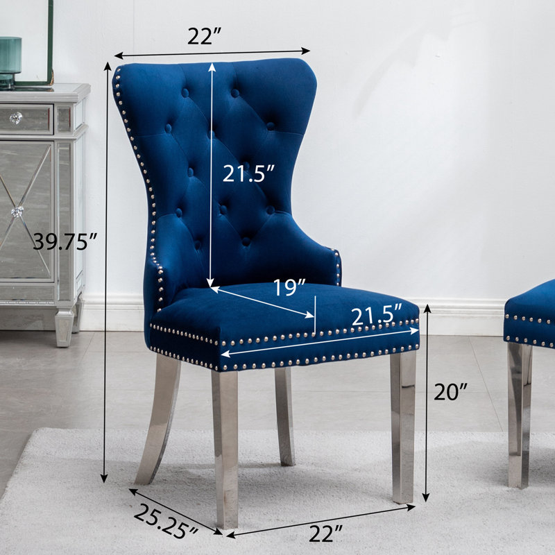 Kemarie Velvet Side Chair, Gray Velvet