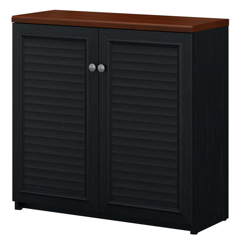 Armoire de rangement à 3 tablettes Waelder, Noir antique