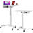 Height Adjustable Rolling Desk With Foot Pedal And Storage Shelf - Pneumatic Mobile Laptop Cart With Brake Casters
