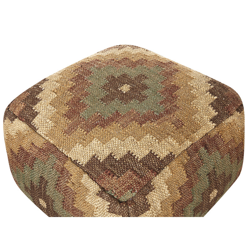 Merrick 50cm Wide Square Geometric Pouf Ottoman