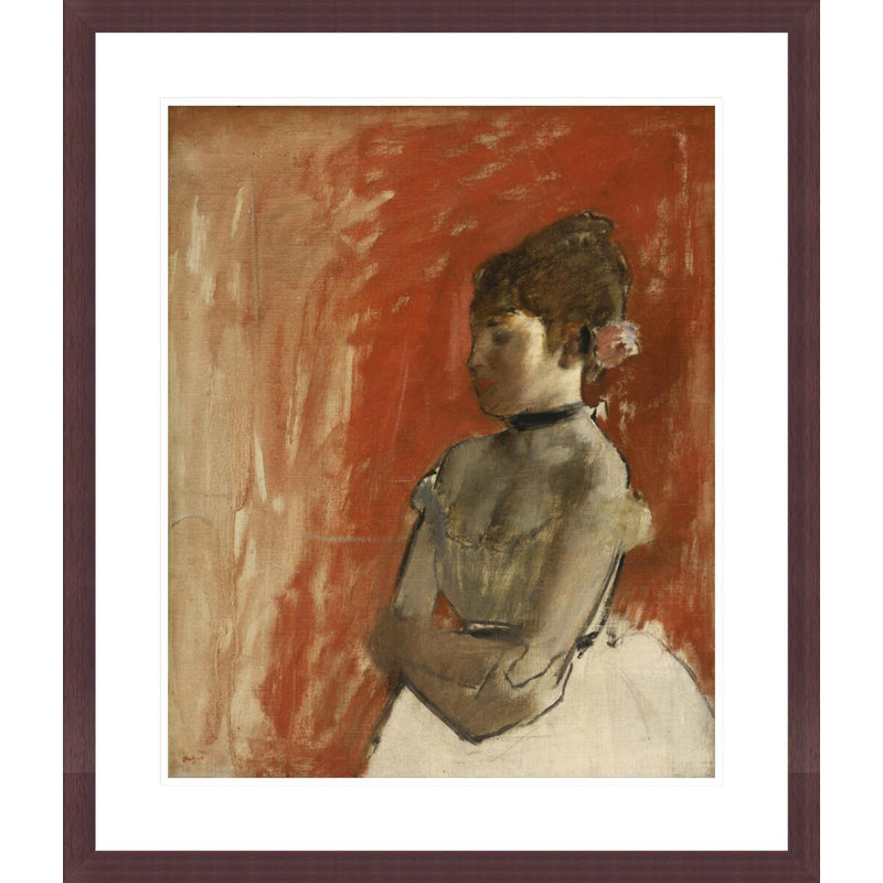 Danseuse de ballet avec les bras croisés par Edgar Degas, impression giclée encadrée, H 27,39 po x l 23,5 po