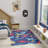 Arranjeet Machine Washable Navy Multicolor Indoor Rug-107264559