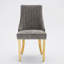 Chaise d'appoint en rayonne de chenille pour salle à manger en rayonne et tissu avec pieds en placage en acier inoxydable doré-753515816