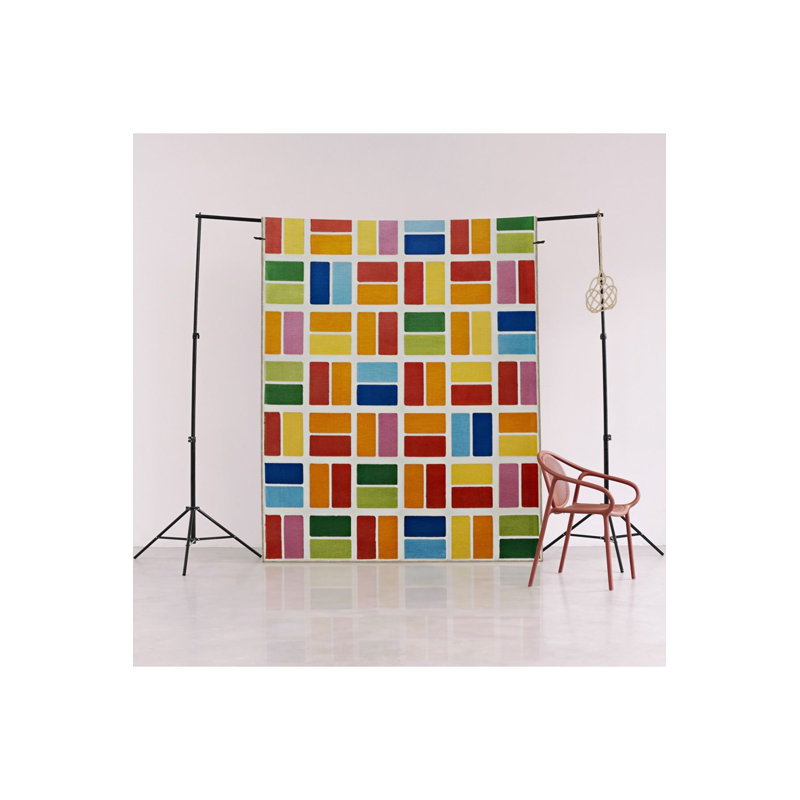 Tapis décoratif lavable à la machine multicolore, Tapis de couloir 2 pi 6 po x 9 pi 10 po