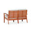 Causeuse eucalyptus avec coussins, huile naturelle, bourgogne