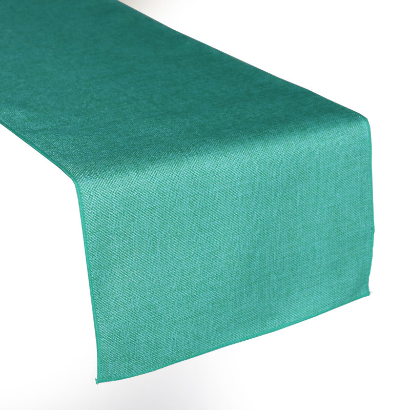Iona-Lilly Solid Color Table Runner, Aqua, 60" x 12"