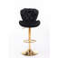 Ensemble de 2 tabourets de bar, avec repose-pieds chromé et base pivotante à hauteur réglable en velours + tabouret de bar simple Golden Leg