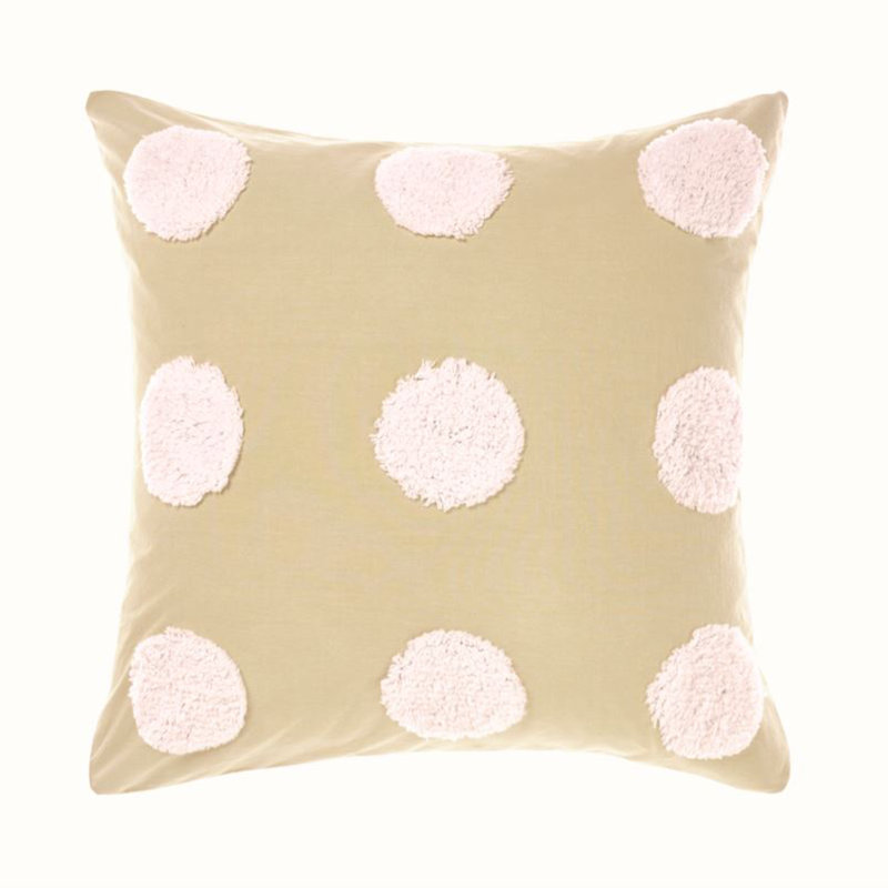 Haze Cotton Polka Dots Sham with Pillow Shams Included, Pink/Sand